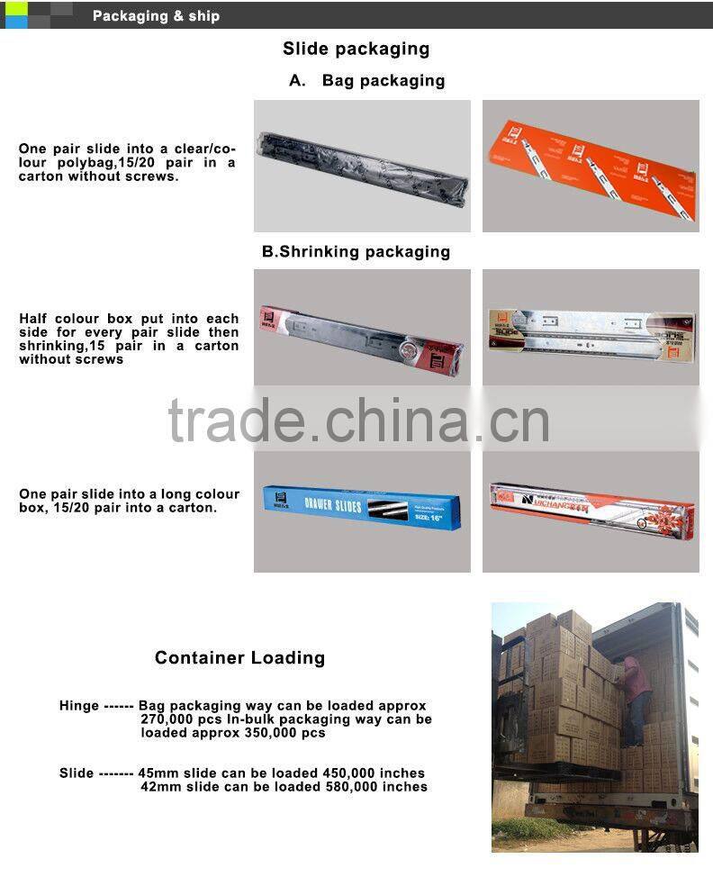 Triple rails drawer channel telescopic slide