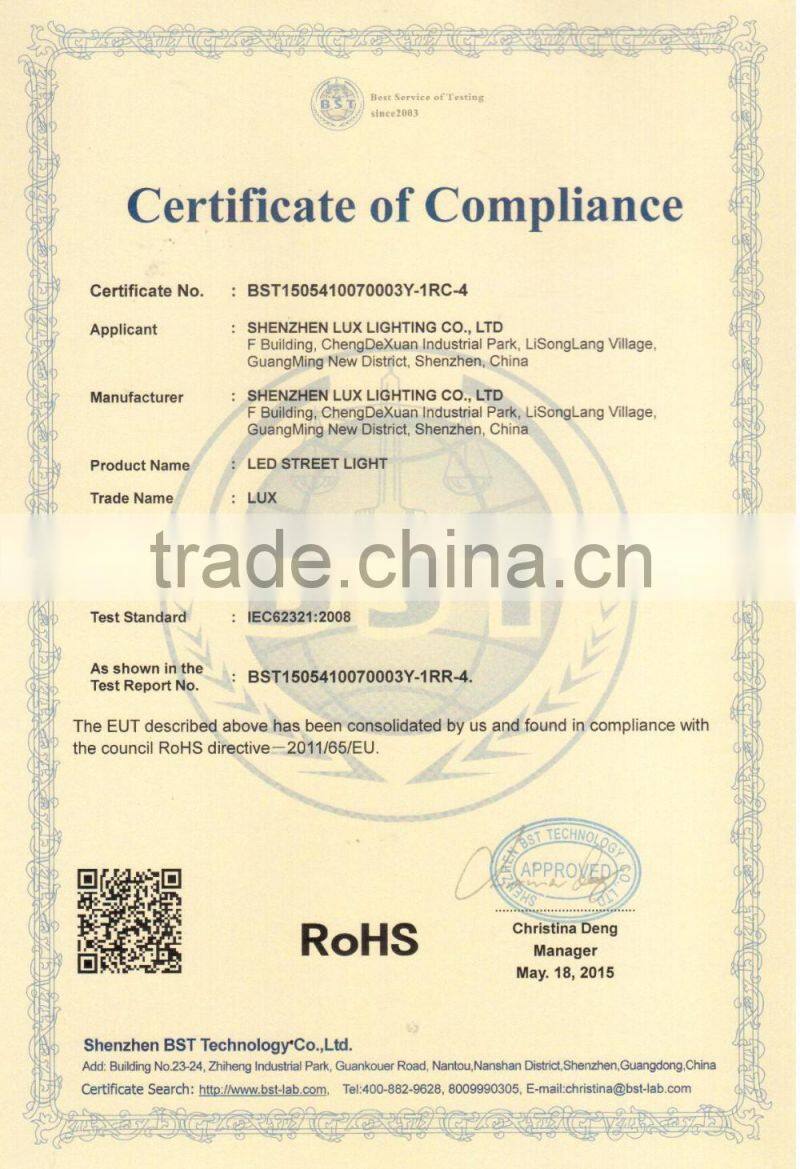 5 Years Warranty CE Rohs Lens Kit for Different Beam Angle 100-140lm/W Meanwell Driver Nichia LED 280W LED External Lighting