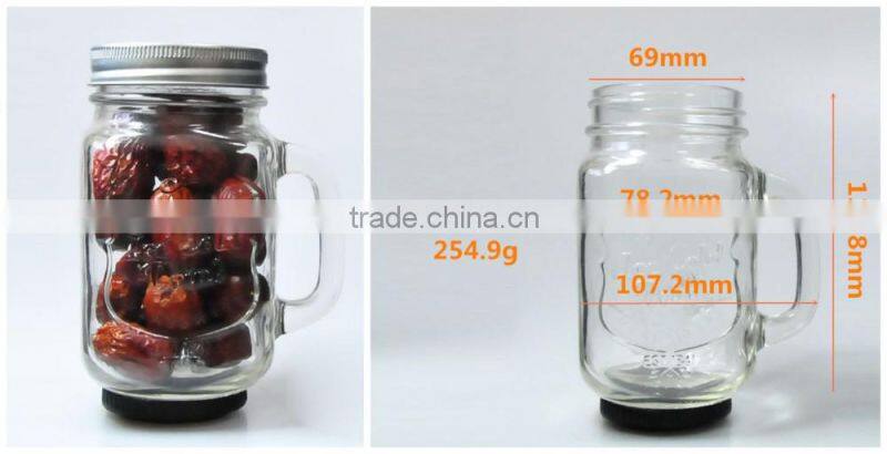 500ml Drinking Glass Mason Jar With Handle