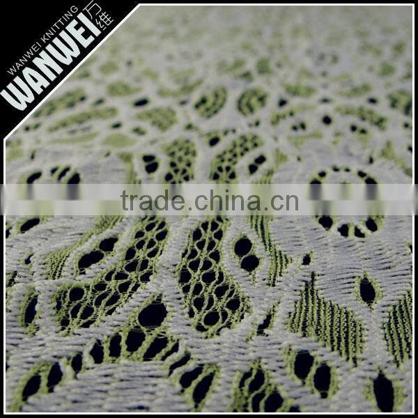 nylon polyester lyca fabric lace textile in double color orange white fabrics for wedding dress