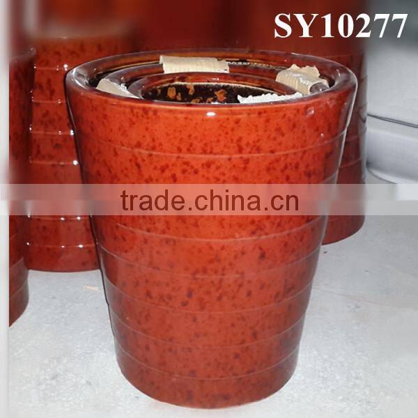 Pot for flower maroon outdoor big porcelain planter pot wholesale