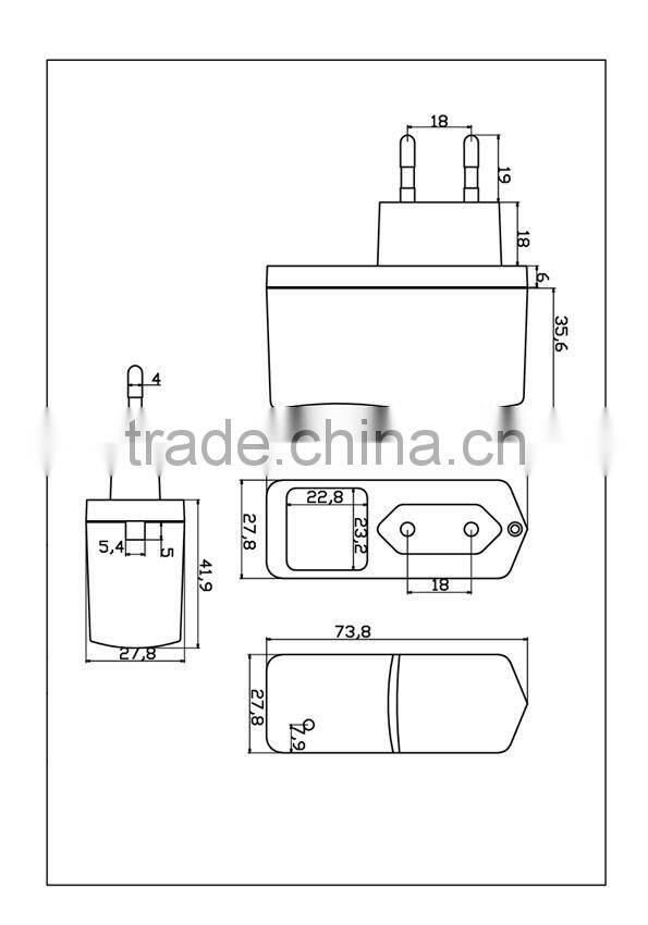 Input 100-240v output 5v 2.5a ac adapter