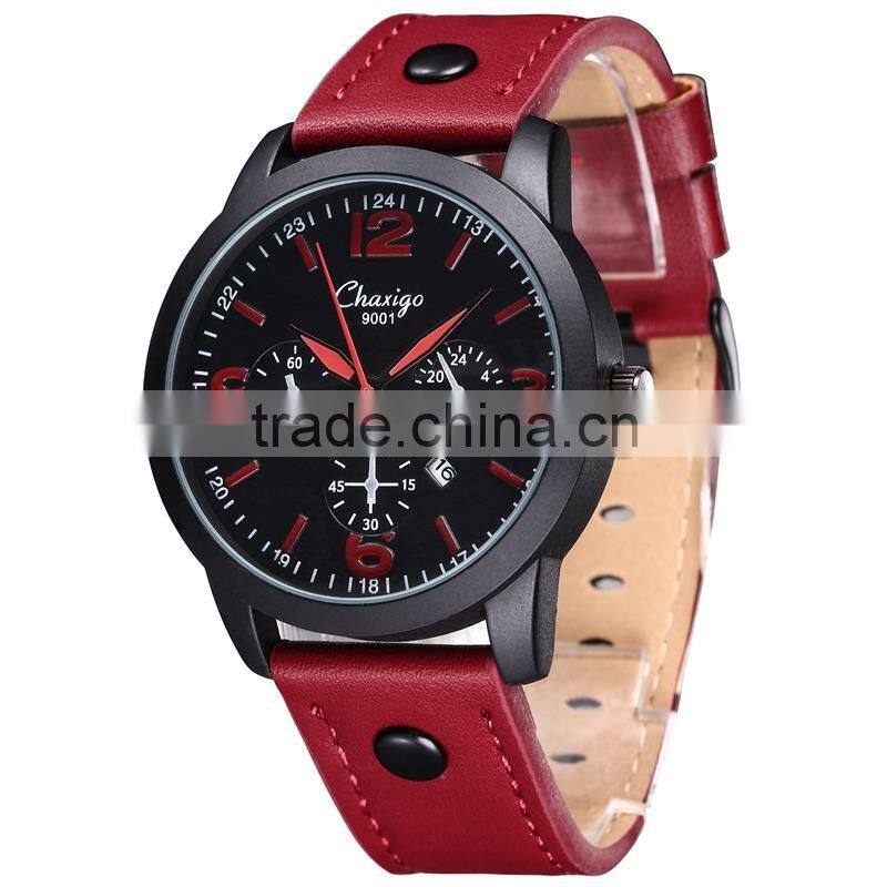 2016 chaxigo brand Fashion stylist Military Army Pilot leather Strap Sports Men's amy Watch