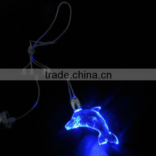 led flashing magnet dolphin necklace