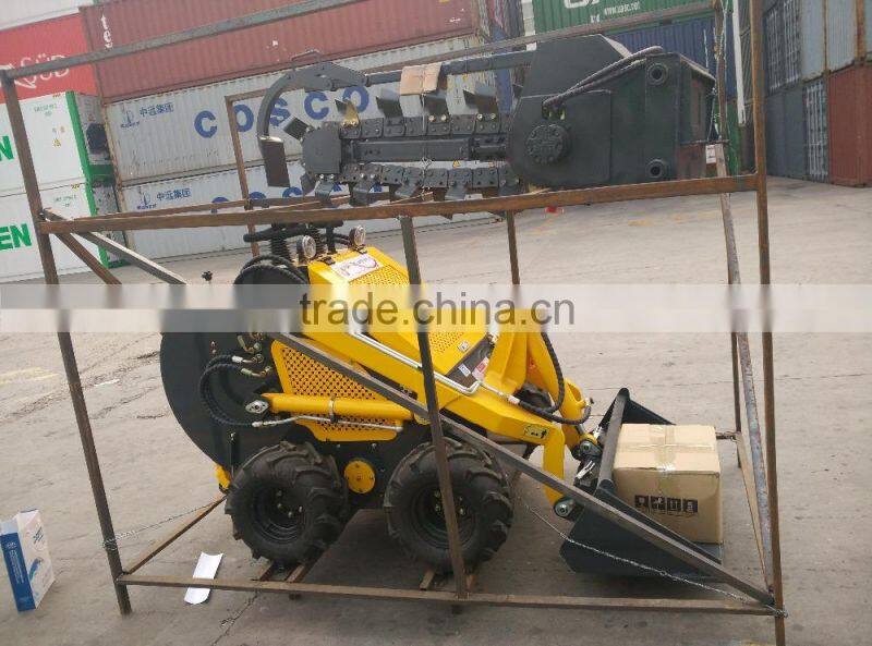 Mini Skid Steer Loader with Trencher Attachment/Angle Broom Attachment