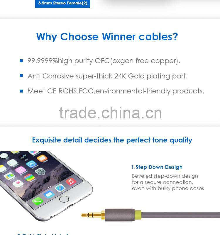 3.5mm headphone Y Splitter Audio Cable 1 male to 2 female/1 in 2 out AUX Cable