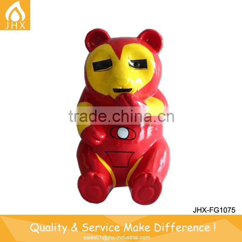 Fiberglass Cartoon Lovely Panda Statue Sculpture