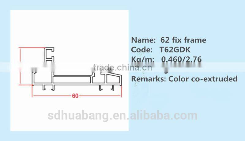 upvc profiles/pvc end-cap profile 62 fix frame/upvc window and doors