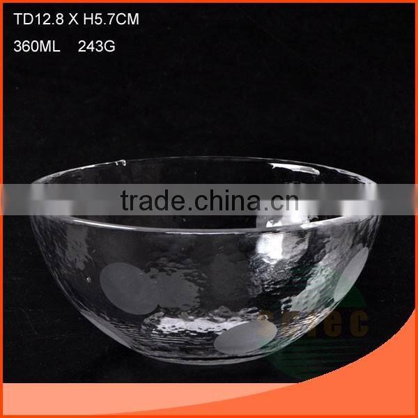 2200ml clear glass food and fruit bowl in blue