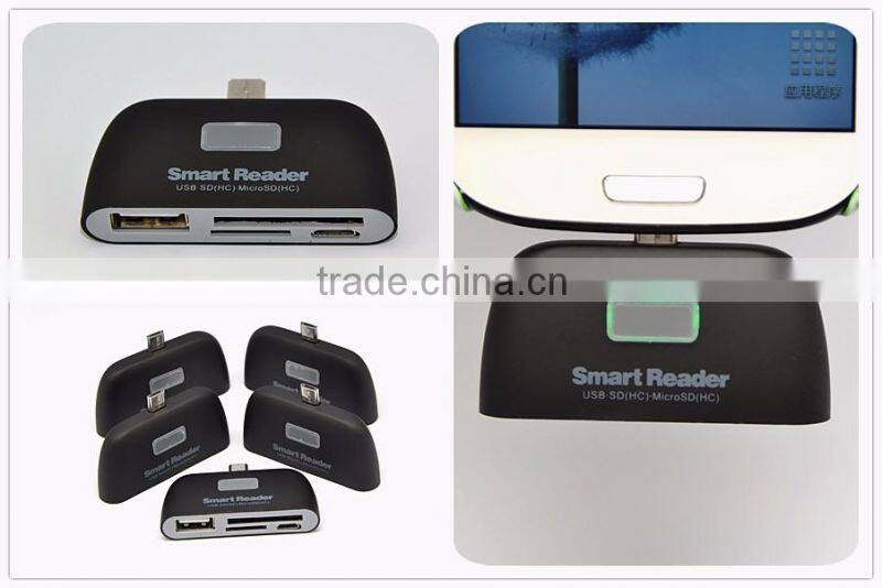 4 in 1 OTG Adapter Micro USB Card Reader SD HC TF