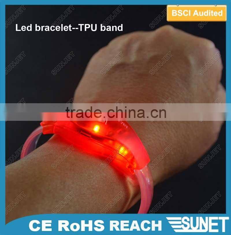 Hot promotion product custom logo TPU LED wristband Motion Sensor