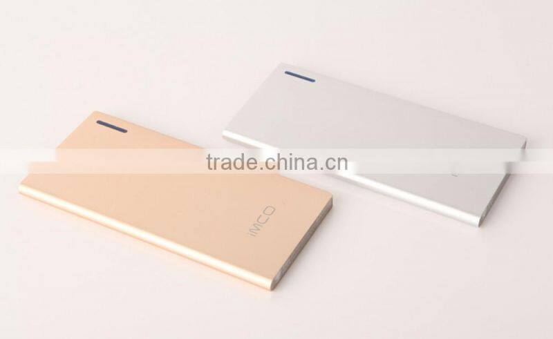 Aluminium alloy metal 6000mah power bank, dual usb port