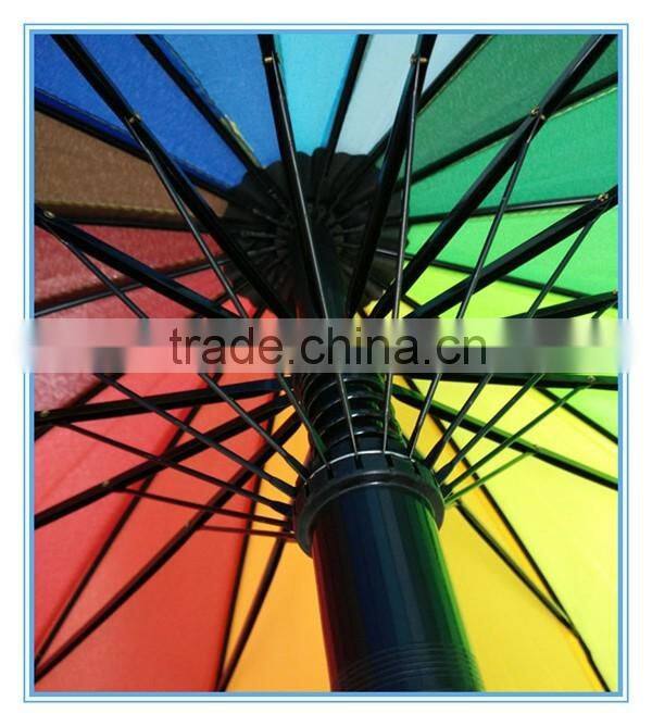 Hot Sale 21" *16K Straight Colorful Umbrella, Rainbow Umbrella, gift umbrella