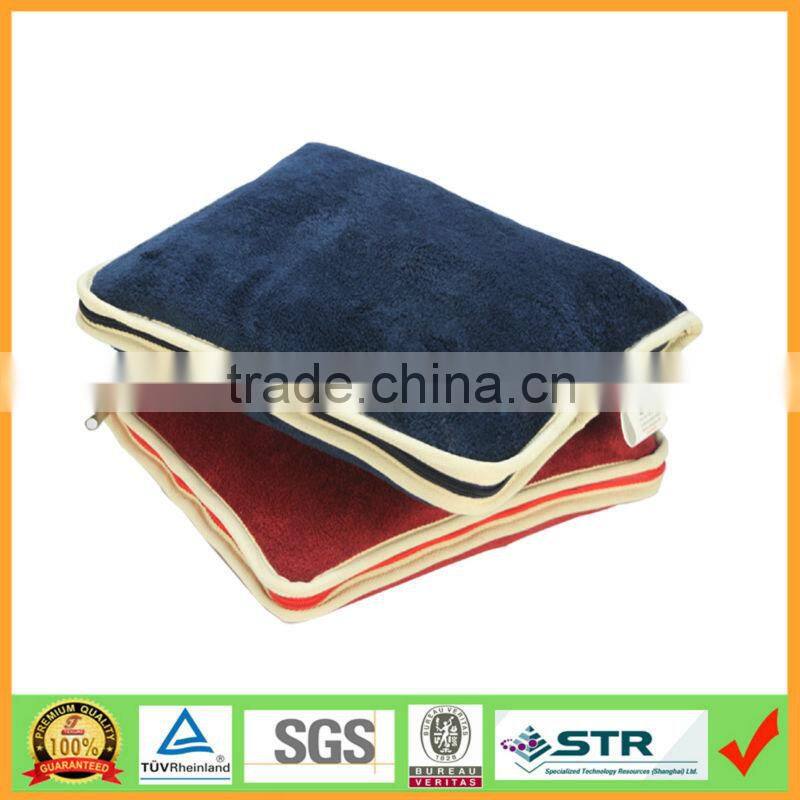 super soft thick coral fleece blanket with silk ribbon great for promotional gift