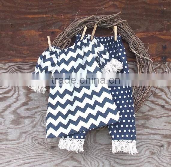 2016 New Design 100% Cotton Baby Girls Boutique Clothing Adorable Colorful Stripe Baby Kids Clothing Sets