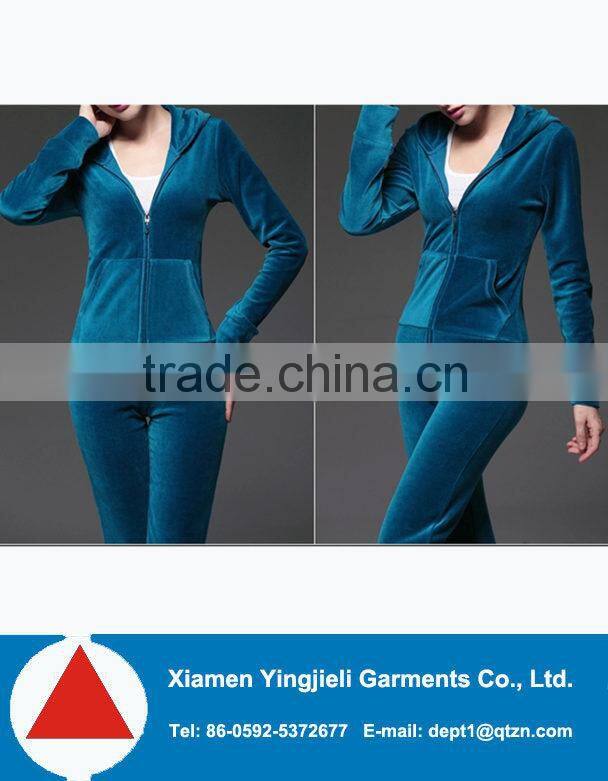 women sexy slim fit velvet clothing set