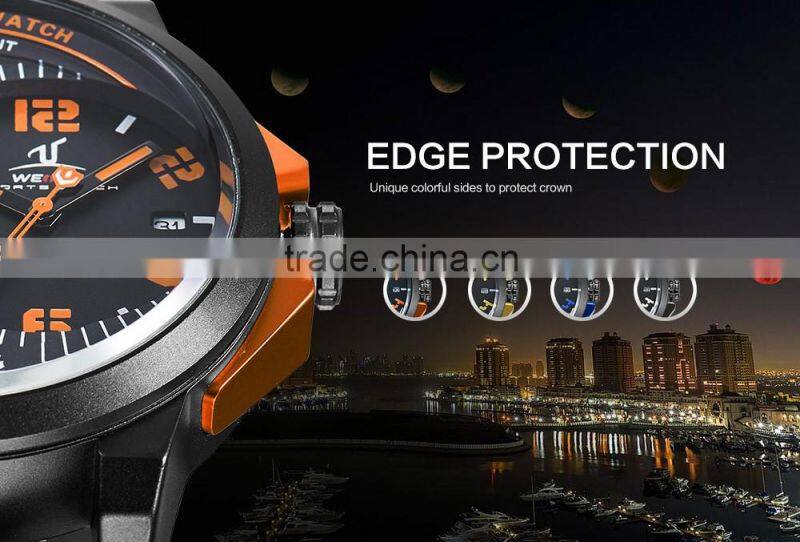 WEIDE popular brand best selling products sports watch men silicone band dual time stainless steel back water resistant watches