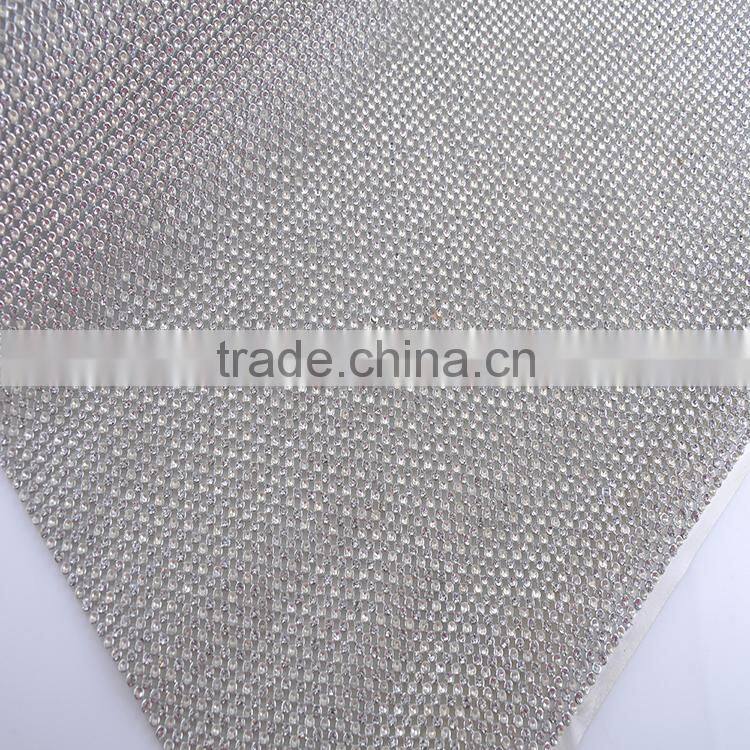 3MM Hotfix aluminum rhinestone sheet rainbow mesh