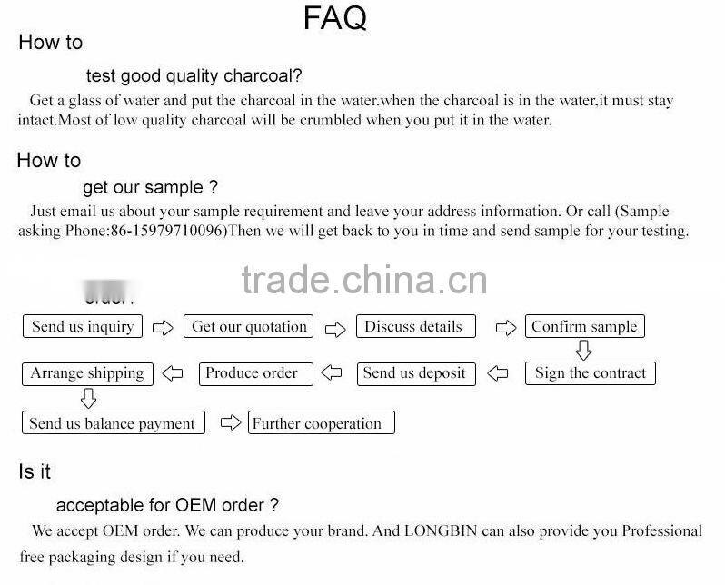 the longer burning time, lower ash & high heat value charcoal tablets
