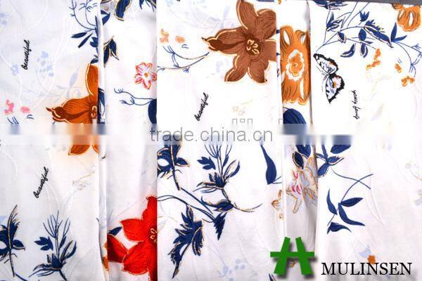 Mulinsen textile DTY floral pattern with foil gold jacquard fabric for apparel