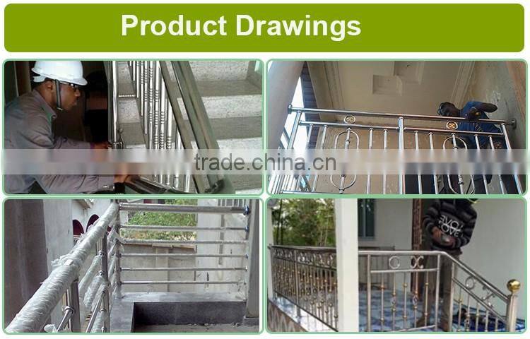 Custom design stainless steel tubular glass portable steps retractable clear stair handrail