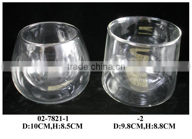 (02-7819)80ml double glass tea pot and cup