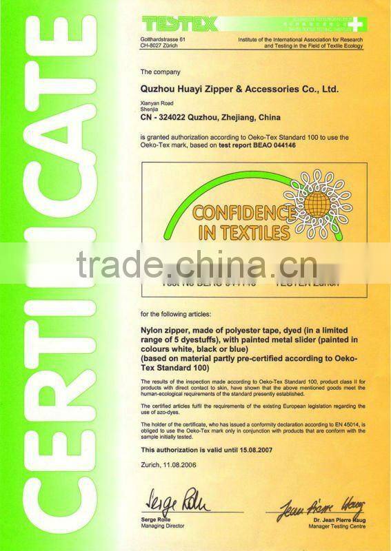 high quality open end or close end two way nylon zipper