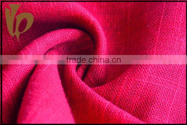 new products wholesale dark red recycled heavy linen cotton fabric for coat