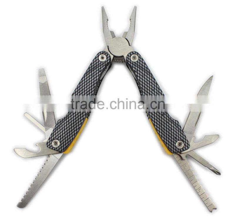 Aluminum Camo Handle Multi Tool Pliers with Saw Nail File bottle opener