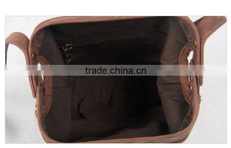 High Quality Travel Full Grain Leather Girl Backpack