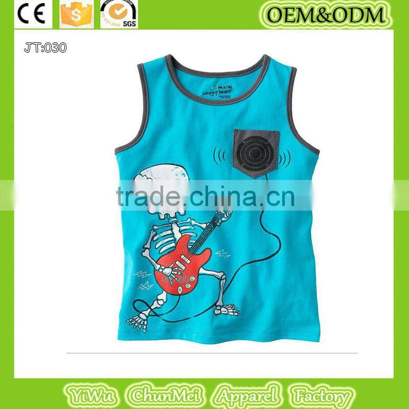 2015 new boys Skull t-shirt100% cotton t-shirt Skull t -shirt child t-shirt kids t-shirt