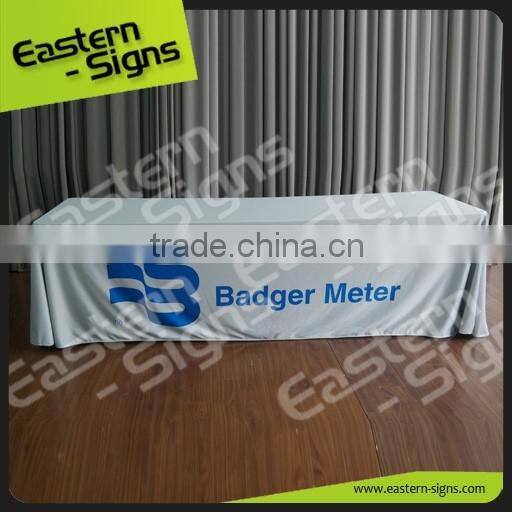 Vivid High Impact Printed Banner Washable Easy Install Polyester Square Table Cloth