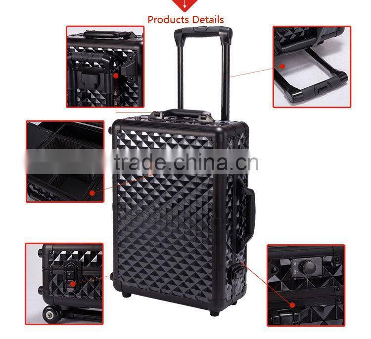 2016 New Arrival Shinny Professional Travel Kit Box Portable Makeup Station With Lights