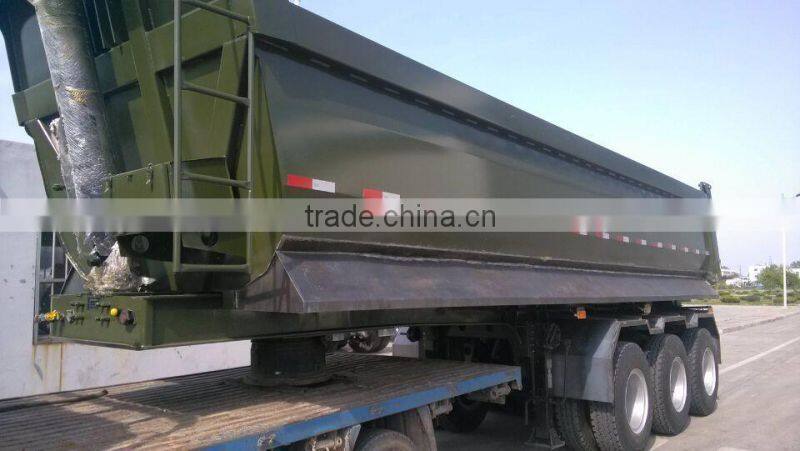 2015 new hydraulic typer dump tipper tri-axle cargo semi trailer in Africa at low price