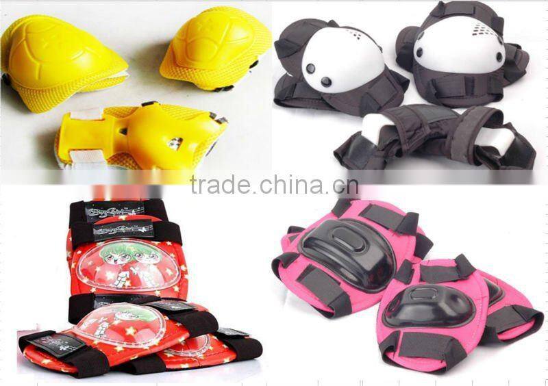 Different size skate board knee and elbow pads
