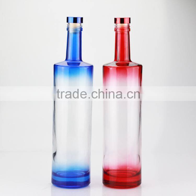 Custom liquor glass bottle made fancy glass wine bottle 750 ml colored liquor bottle