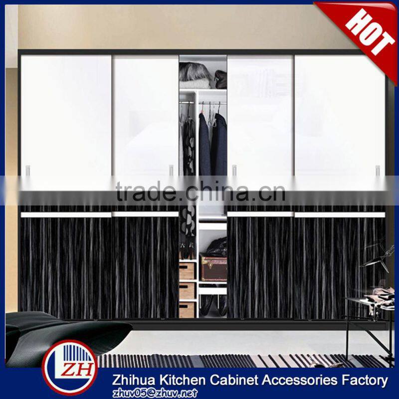 Double color wardrobe design furniture bedroom wardrobe with casters