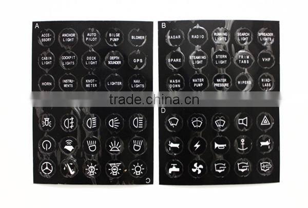 Black DC12V 4 Gang Car Boat Switch Panel with LED Light Rocker Circuit Breakers