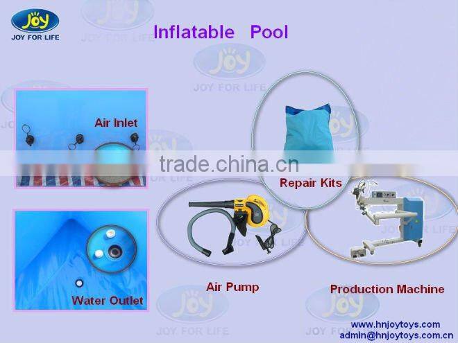 0.90mm PVC Tarpaulin Orange Large Inflatable Pool with Water Ball