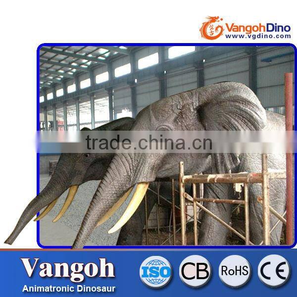 VGFA55-white color fiberglass baby elephant sculpture