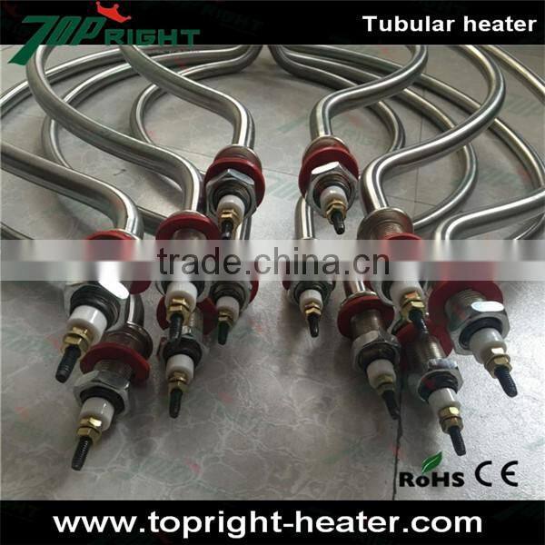 Topright high density 6kw U type industrial brass flange electric tubular