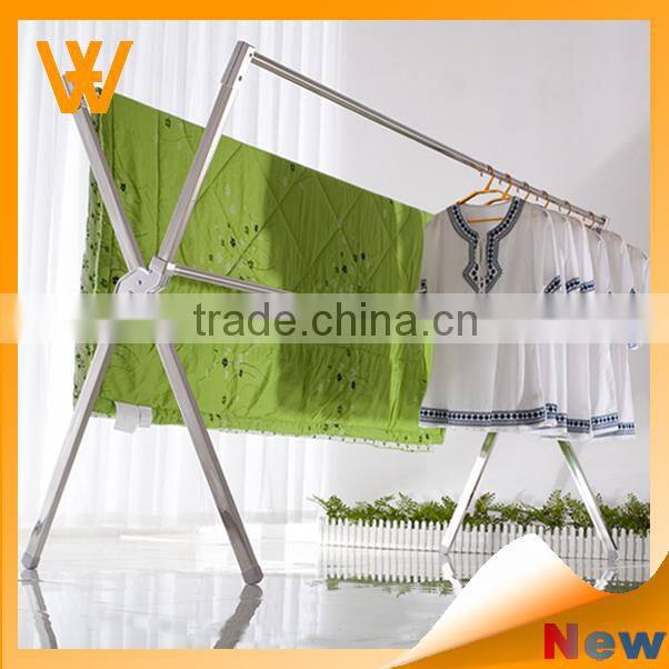 2015 Modern X adjustable laundry rack stainless steel heavy duty clothes hanging rail for clothes