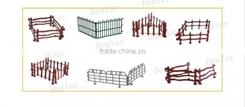 3D decorative concrete fence,N09-002,decorative outdoor scale model fence,architectural outdoor security model fence