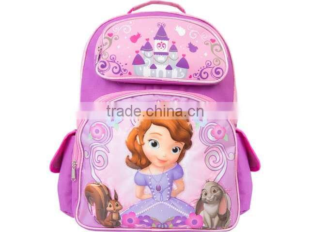 little girl kids large 3D-printed carton shcool backpack