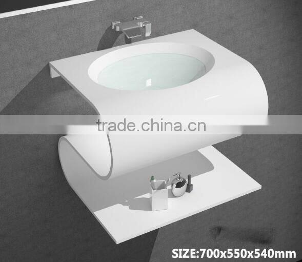 Solid Surface freestanding wash hand basin with tap , Stone Resin Wash Basin, wall hung wash basin