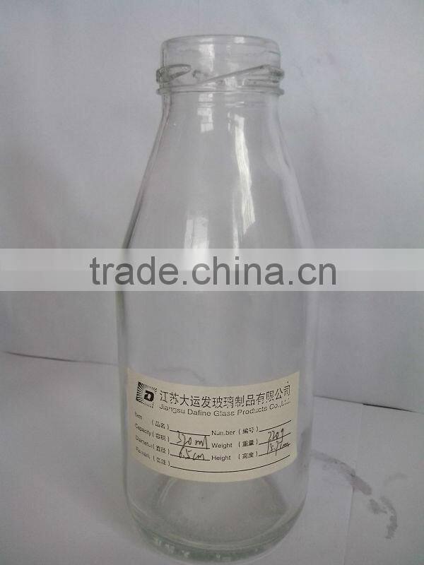 12OZ/300ML round shape clear glass water bottle glass juice drink bottle