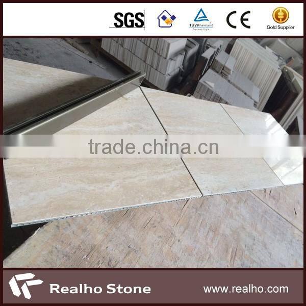 travertine & aluminum honeycomb panel composite marble tile