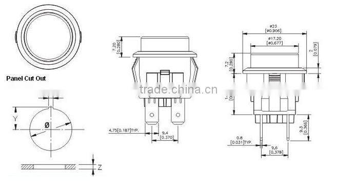 ac electronic on off switch,12mm IP65 micro push button switch no latching/momentary