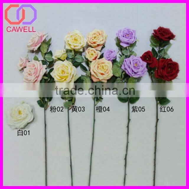 2016 new design fake silk cream white rose