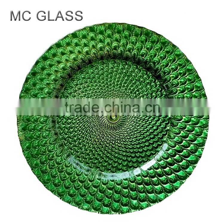Wholesale Underplate New Wedding and Restaurant Gold Silver Glass Decoration Charger Plate